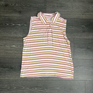 Women's Cabi Brand Sleeveless‎ Tank Blouse Shirt Striped Print Size Small Preppy